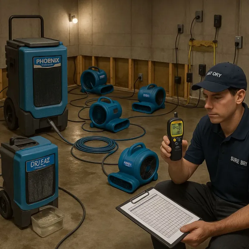 Structural Drying and Dehumidification process in Bay Springs, MS